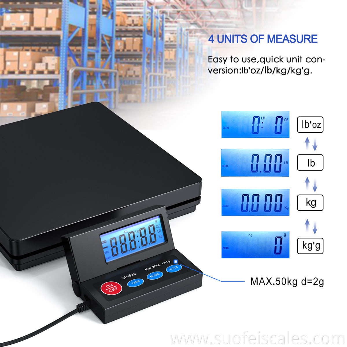 sf890 Electronic parcel scale postal shipping scale 50kg